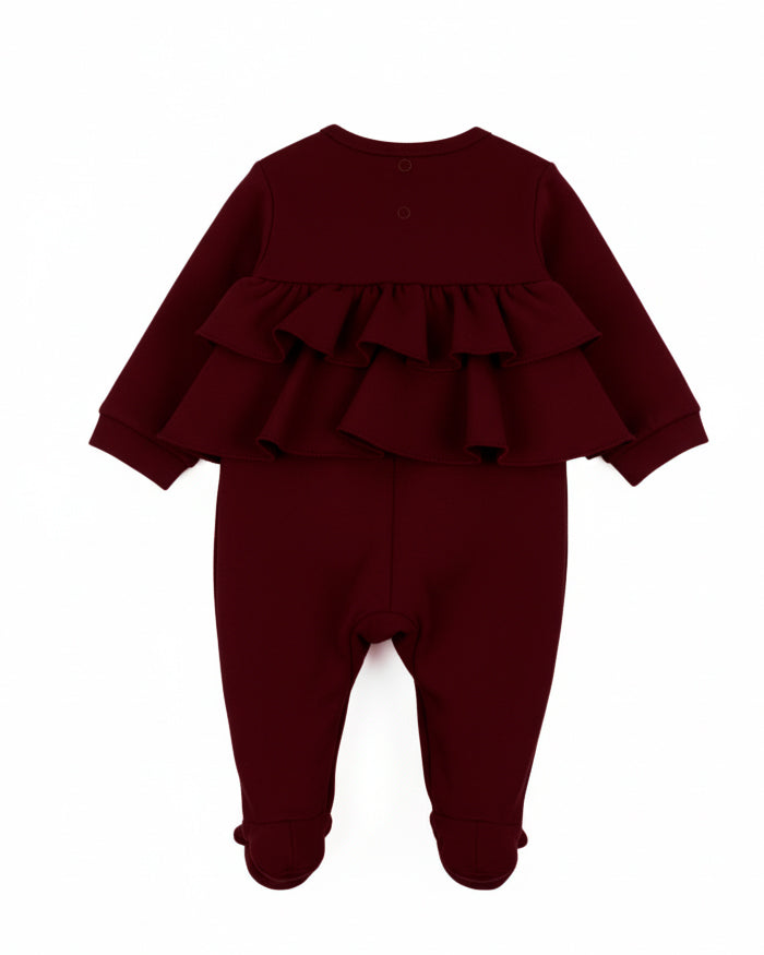 Elisabetta Franchi La Mia Bambina Tutina cherry con Volant per Neonate