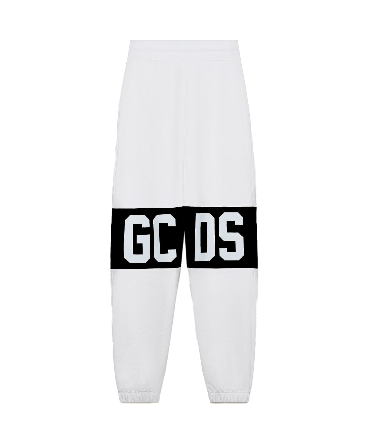 Gcds Kids Pantalone di Tuta Panna con Stampa "GCDS" a Contrasto Unisex per Bambini