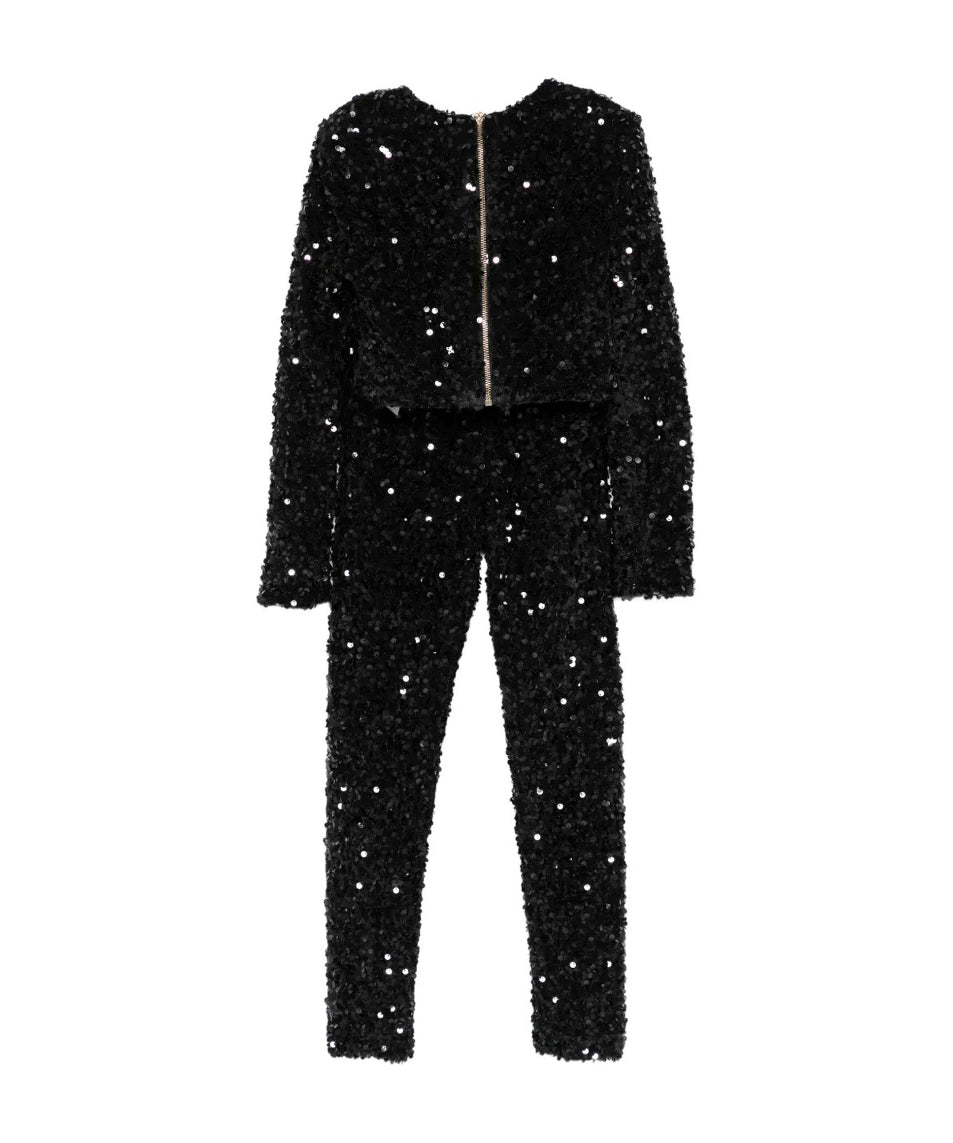 Elisabetta Franchi La Mia Bambina Completo Nero Sparkling per Bambine