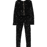 Elisabetta Franchi La Mia Bambina Completo Nero Sparkling per Bambine