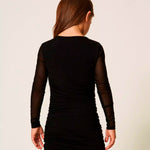 Twinset Kids Abito Nero Corto in Tulle con Arricciatura per Bambine