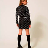 Twinset Kids Maglia e Gonna Jacquard con Oval T per Bambine