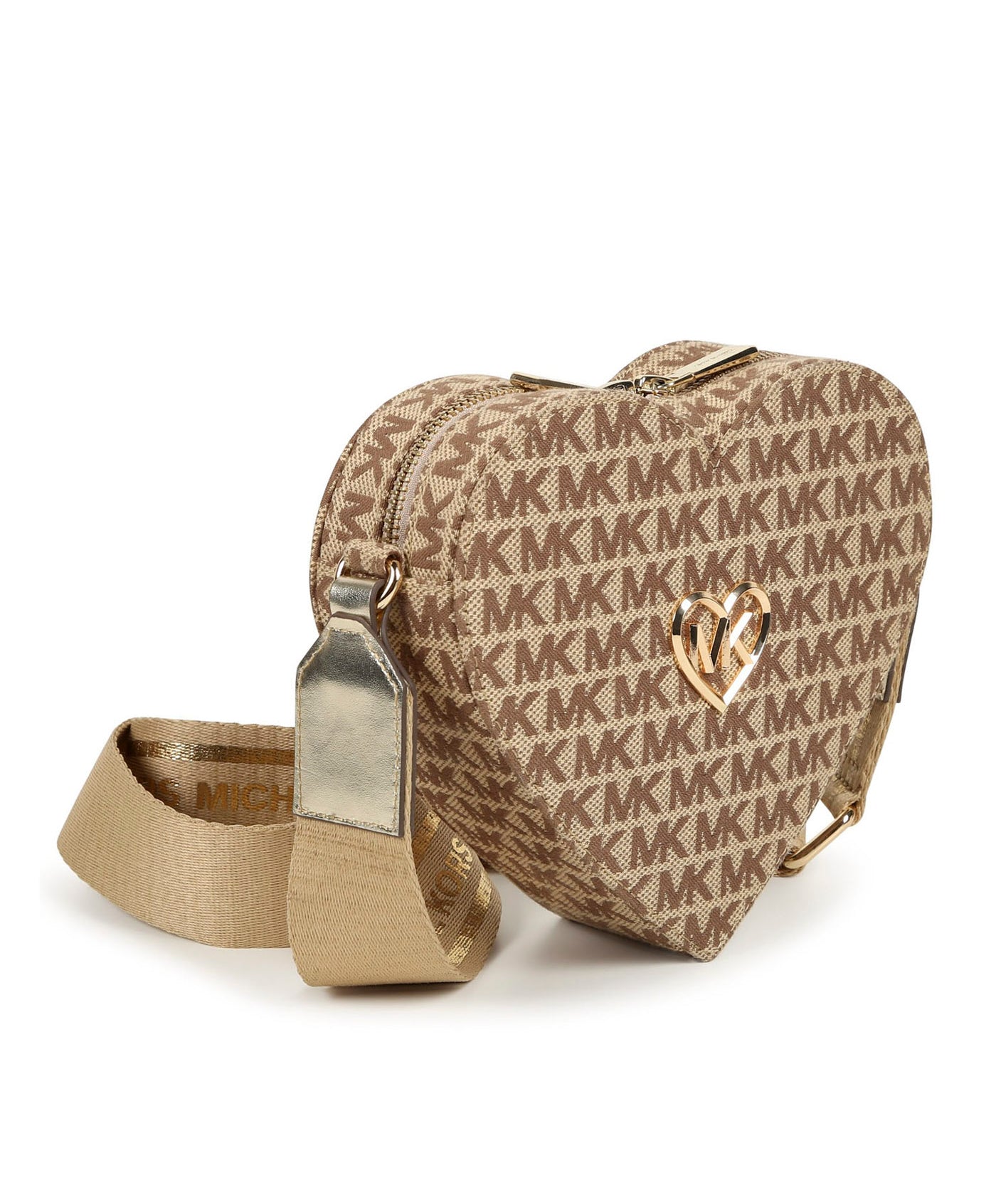 Michael Kors Kids Borsa Beige Cuore con Monogram per Bambine (dettaglio)