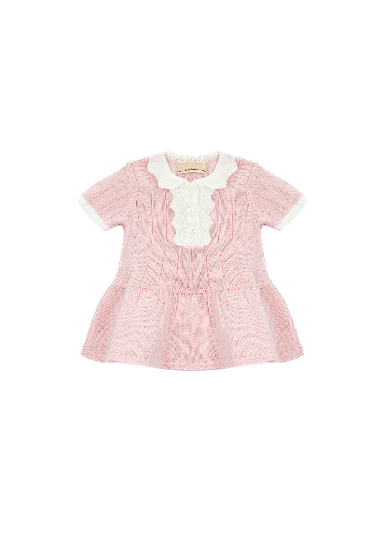Elisabetta Franchi La Mia Bambina Abito Rosa/Avorio con Logo per Neonate