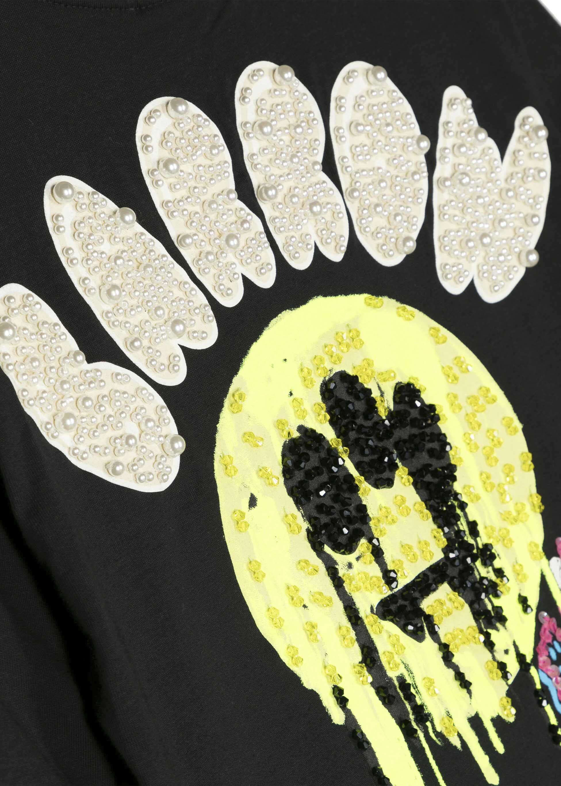 Barrow Kids T-shirt Nera con Logo con Decorazione