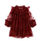 Angel's Face Kids Abito in Tulle Bordeaux per Bambine