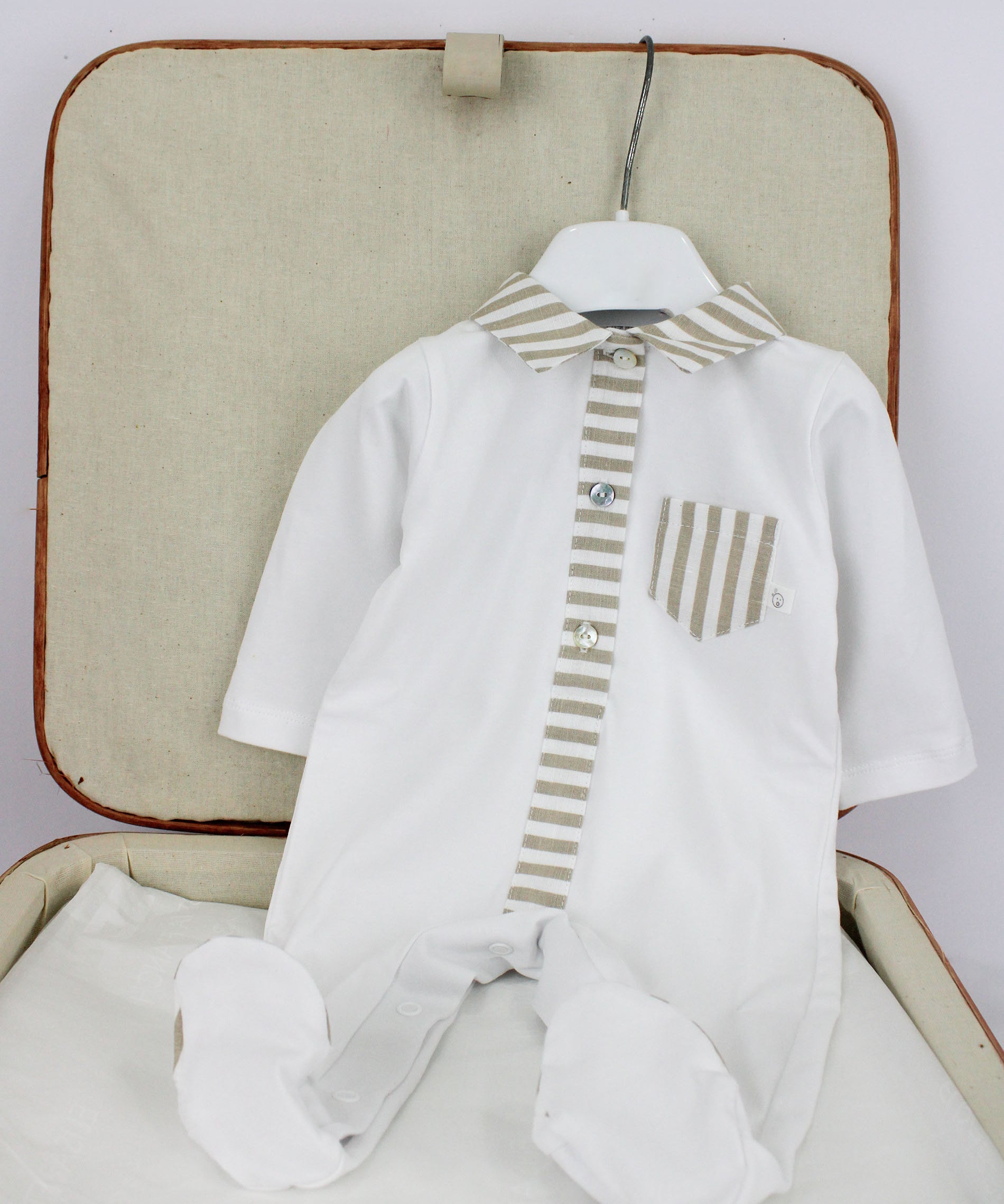 Deolinda Tutina Bianca/Beige per Neonati