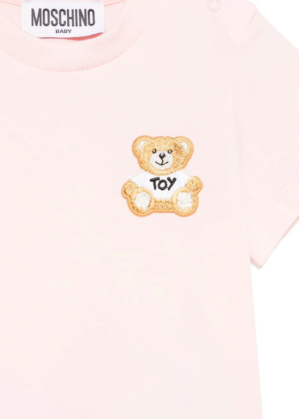 Moschino Kids T-shirt Rosa con Ricamo Toy per Neonate