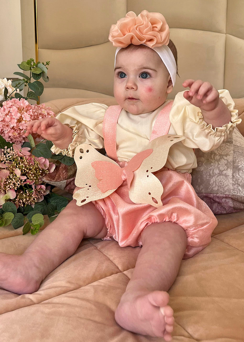 Cocò et Mamà Pagliaccetto Stella Baby Rosa per Neonate