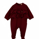 Elisabetta Franchi La Mia Bambina Tutina cherry con Volant per Neonate