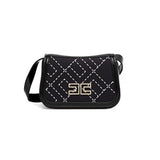 Elisabetta Franchi La Mia Bambina Borsa a Tracolla Nero con Logo Geometrica per Bambine