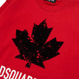 Dsquared2 Kids Felpa Girocollo Rossa con Logo Sport per Bambini