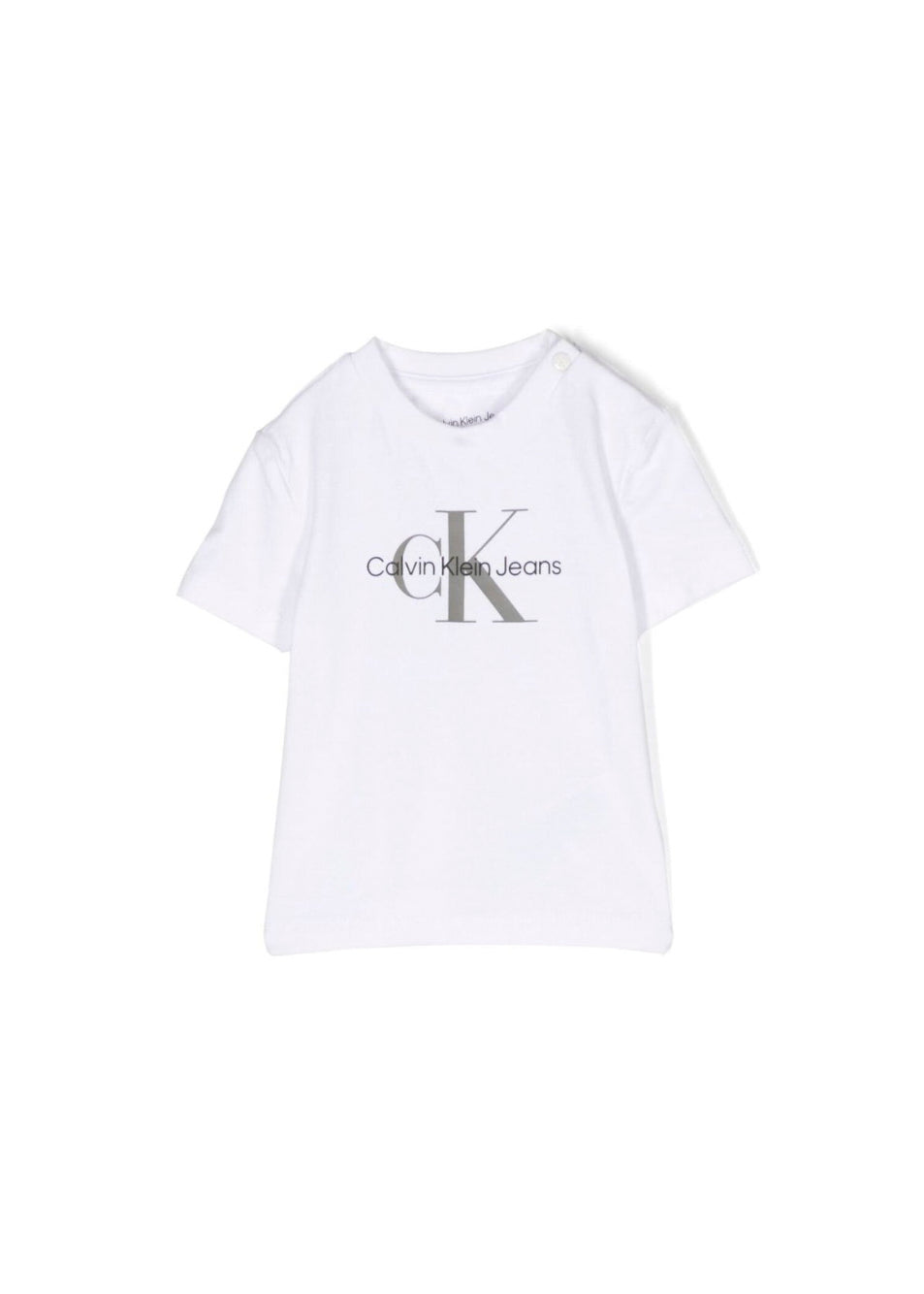 Calvin Klein Kids T-shirt Bianca con CK per Neonati