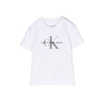 Calvin Klein Kids T-shirt Bianca con CK per Neonati