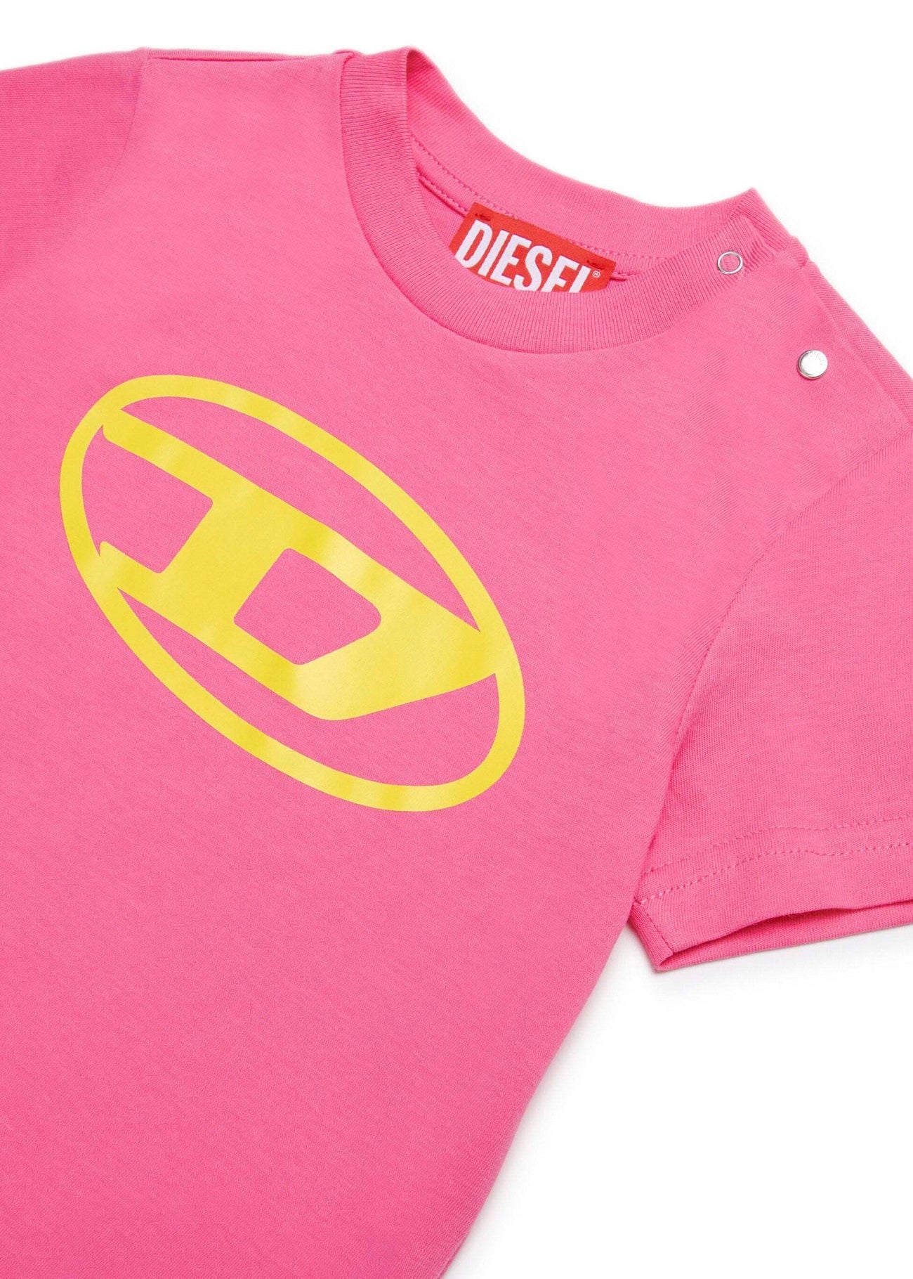 Diesel Kids T-Shirt Fucsia con Logo Oval D per Neonate