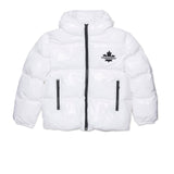 Dsquared2 Kids Giubbino Puffer Bianco con Maple Leaf per Bambini