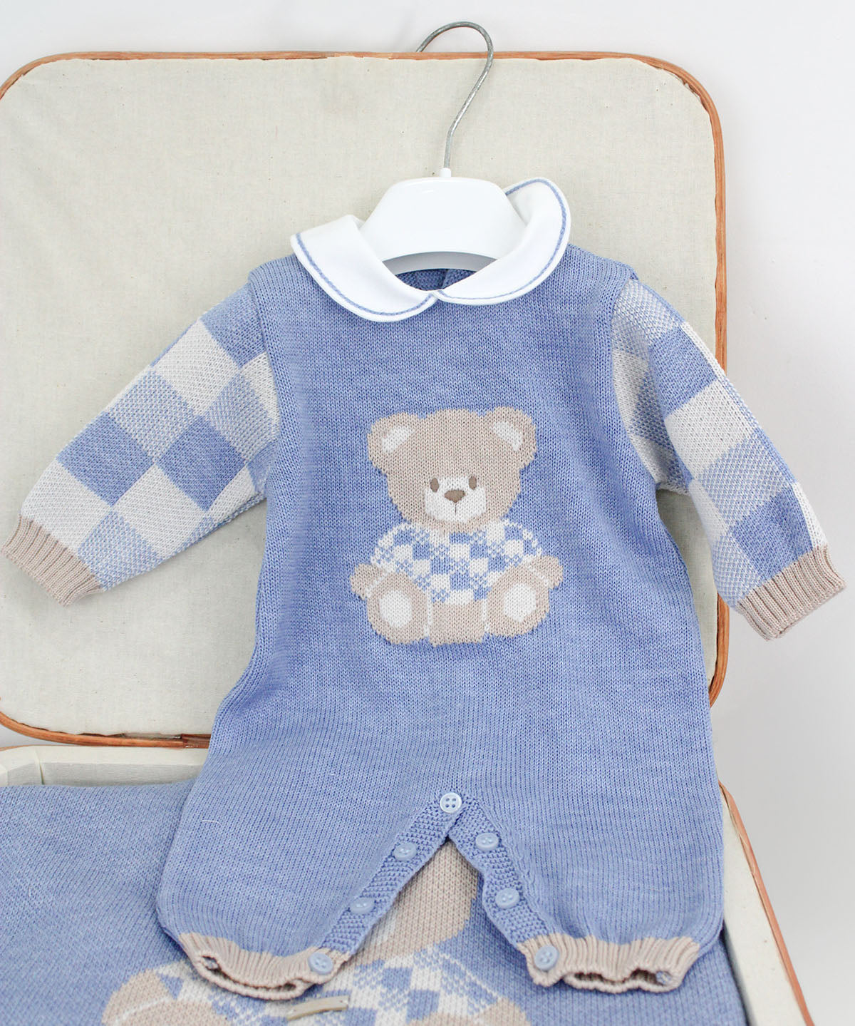 Marlù Tutina Celeste con Ricamo Bear per Neonati