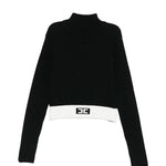 Elisabetta Franchi La Mia Bambina Maglioncino Nero con Banda Logo per Bambine