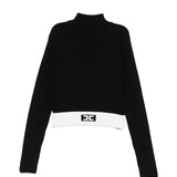 Elisabetta Franchi La Mia Bambina Maglioncino Nero con Banda Logo per Bambine