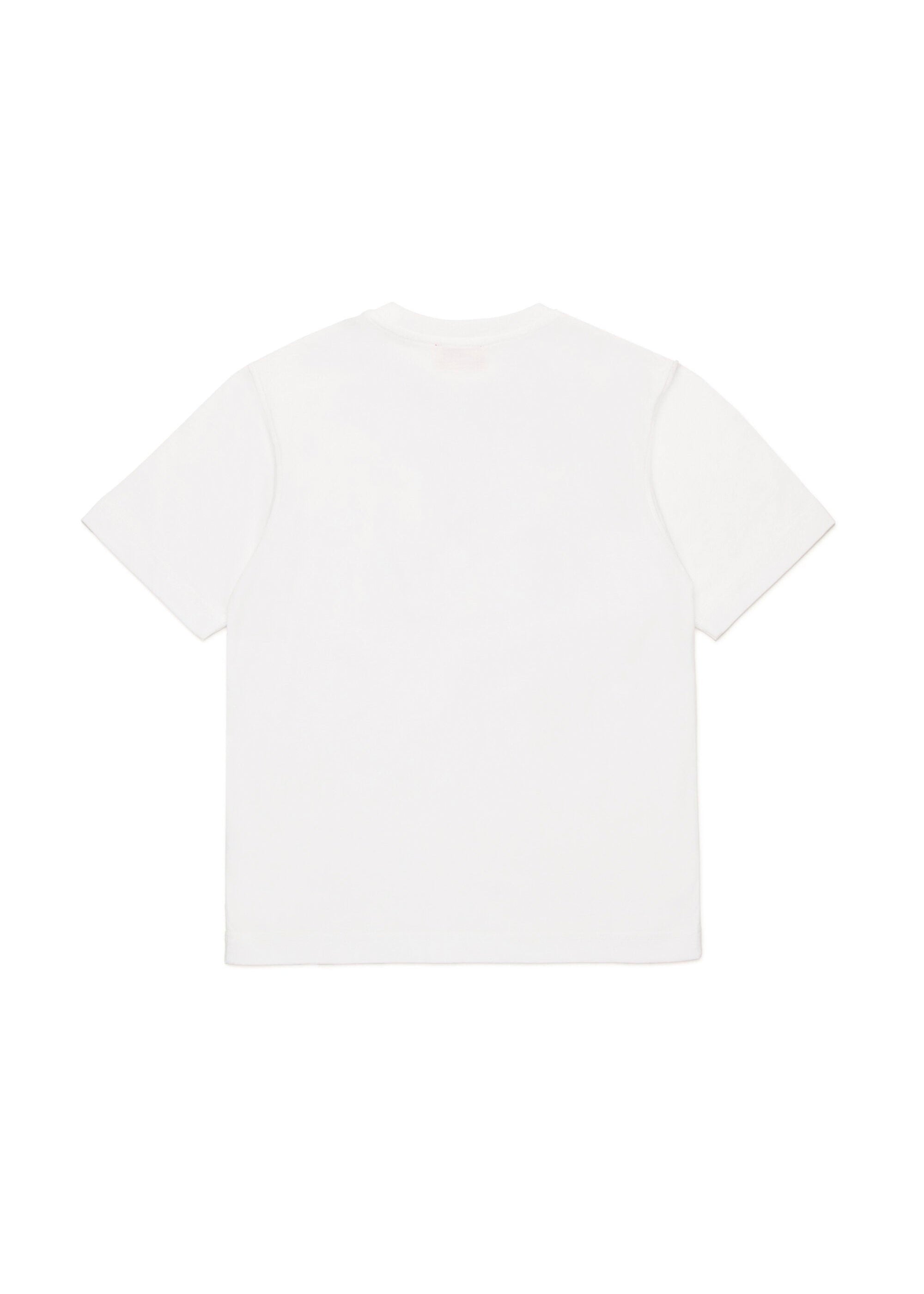Diesel Kids T-shirt Bianca con Triplo Logo per Bambini