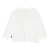 Moschino Kids T-shirt Manica Lunga Panna con Patch per Neonati