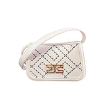 Elisabetta Franchi La Mia Bambina Borsa a Tracolla Panna con Logo Geometrica per Bambine