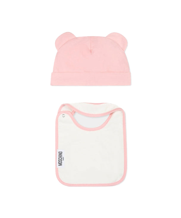Moschino Kids Cappello con Bavetta Rosa con Toy  per Neonate
