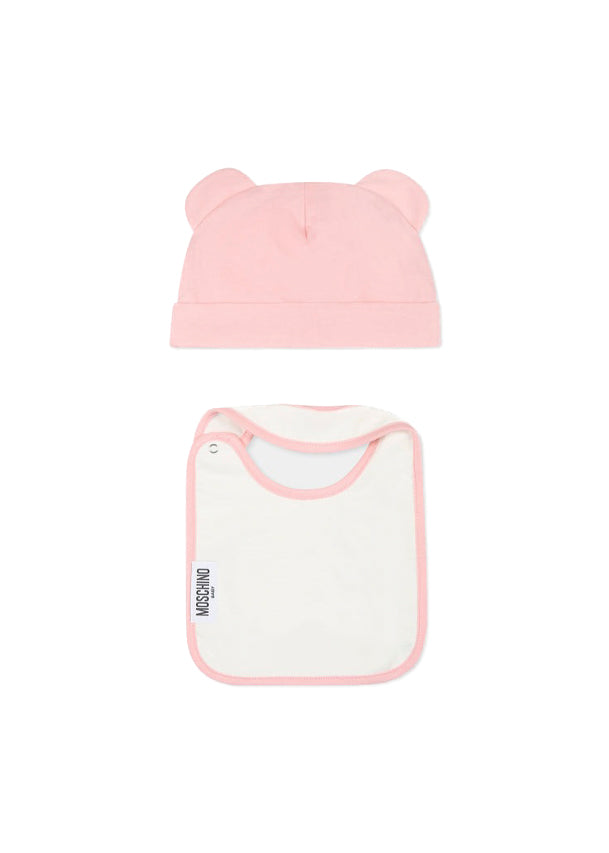 Moschino Kids Cappello con Bavetta Rosa con Toy  per Neonate