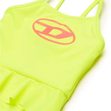 Diesel Kids Costume Monokini con Ruches Giallo per Neonate