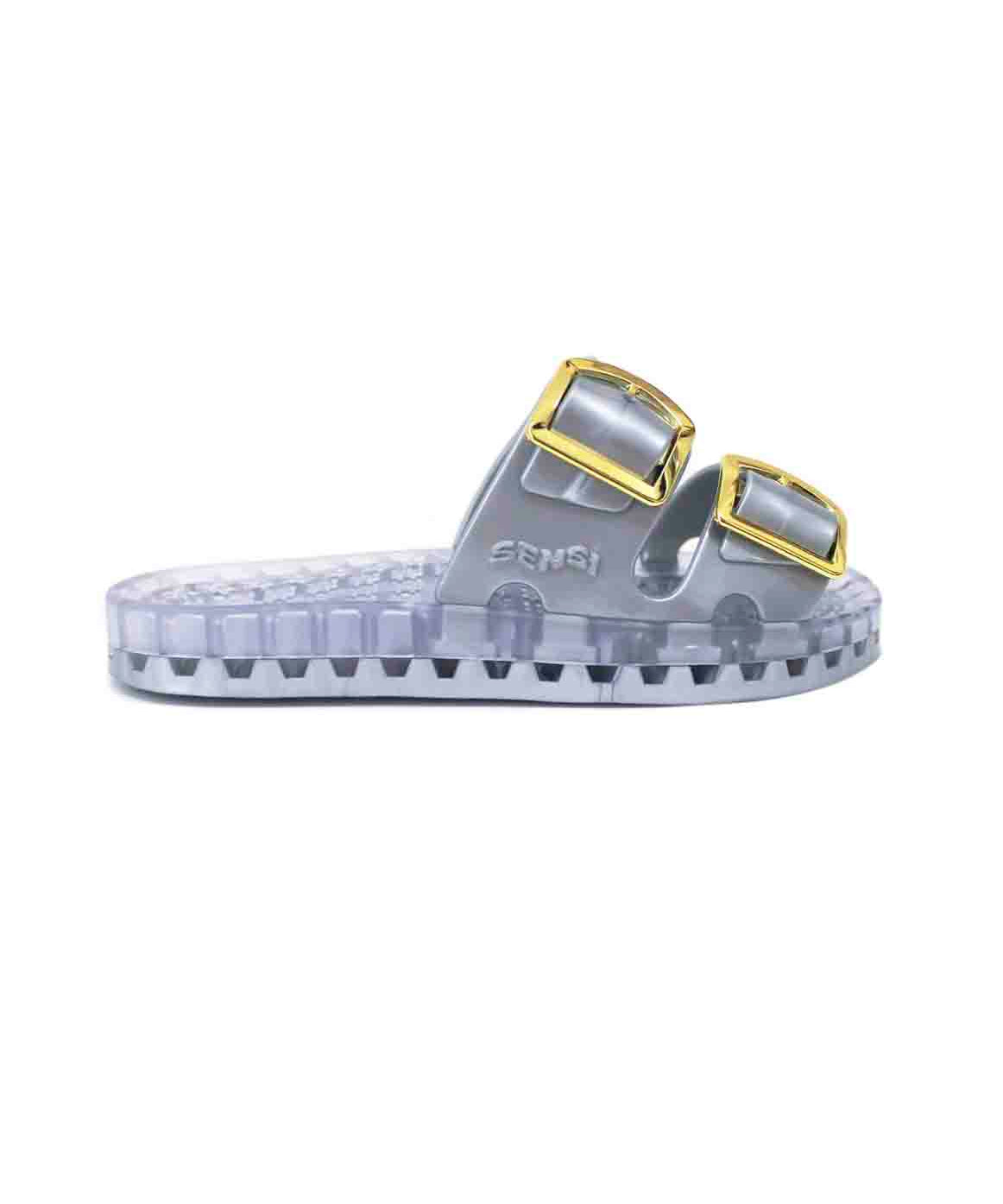 Sensi Kids Flamingo Sandalo Argento Doppia Fascia per Bambini (lato)