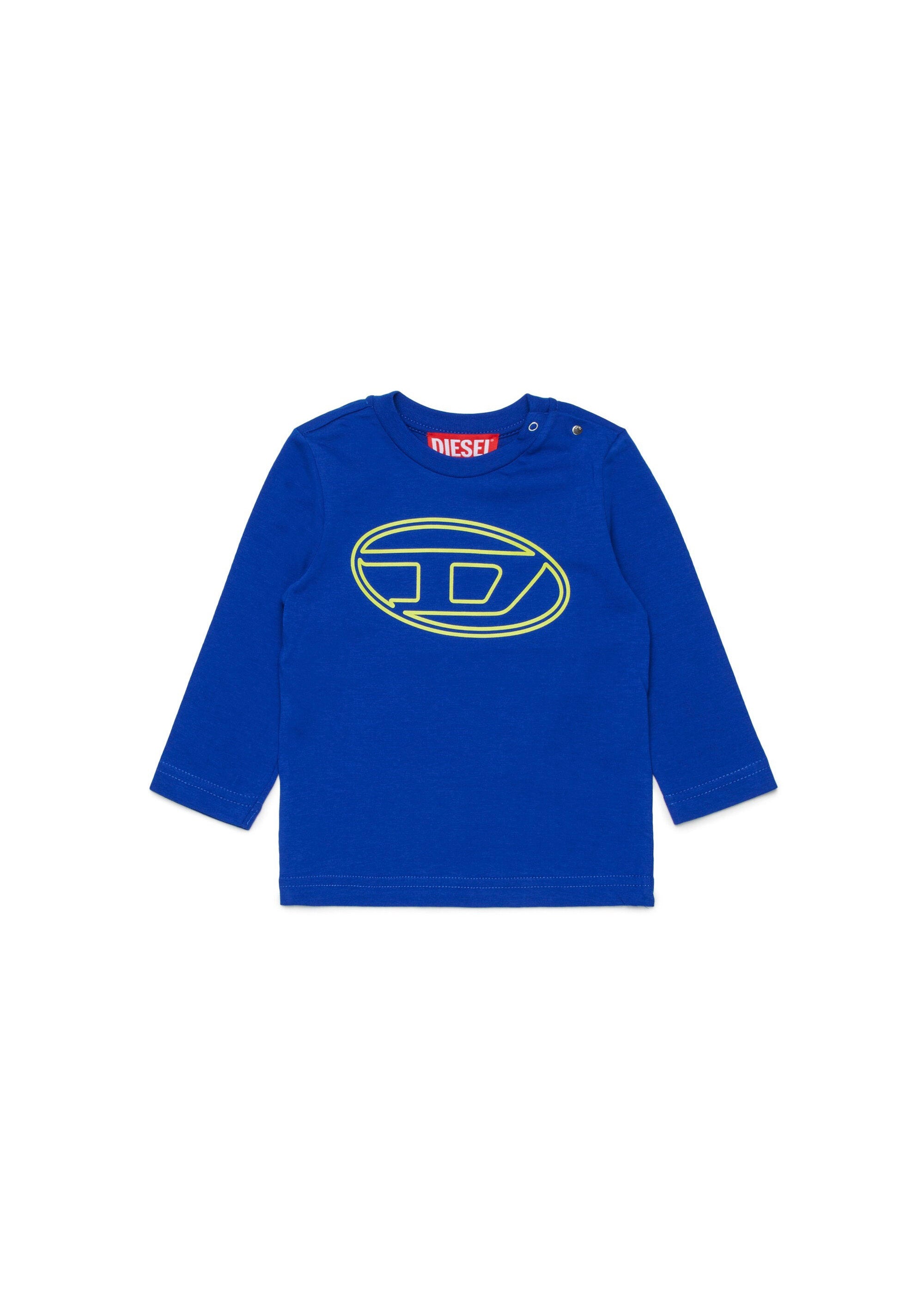 Diesel Kids T-shirt Blu Lunghe Maniche con Oval D per Neonati