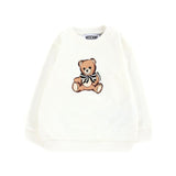 Moschino Kids Felpa Panna Girocollo con Teddy per neonate