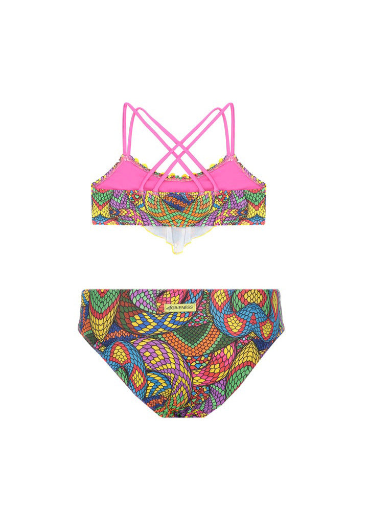 4Giveness Costume Bikini a Fascia Snake Skin per Bambine
