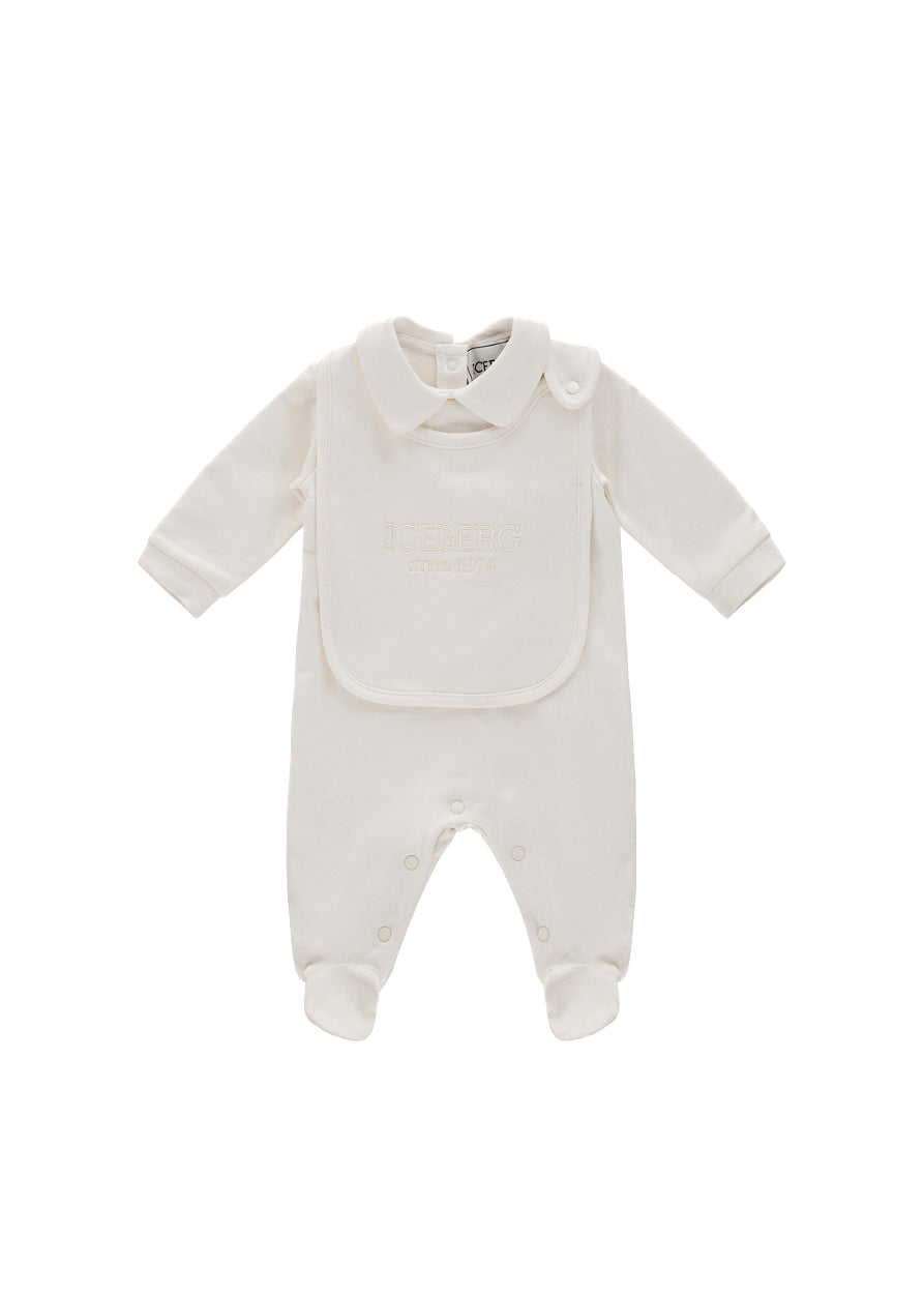 Iceberg Kids Tutina con Bavetta Bianca per Neonati (dettaglio)