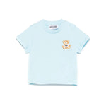 Moschino Kids T-shirt Celeste con Ricamo Toy per Neonati