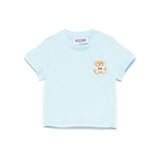 Moschino Kids T-shirt Celeste con Ricamo Toy per Neonati