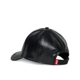 Diesel Kids Cappello Nero in Simil Pelle con Oval D