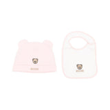 Moschino Kids Capello Rosa con Bavetta per Neonate