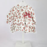 Deolinda Abito con Fantasia Rose con Fiocco per Neonate