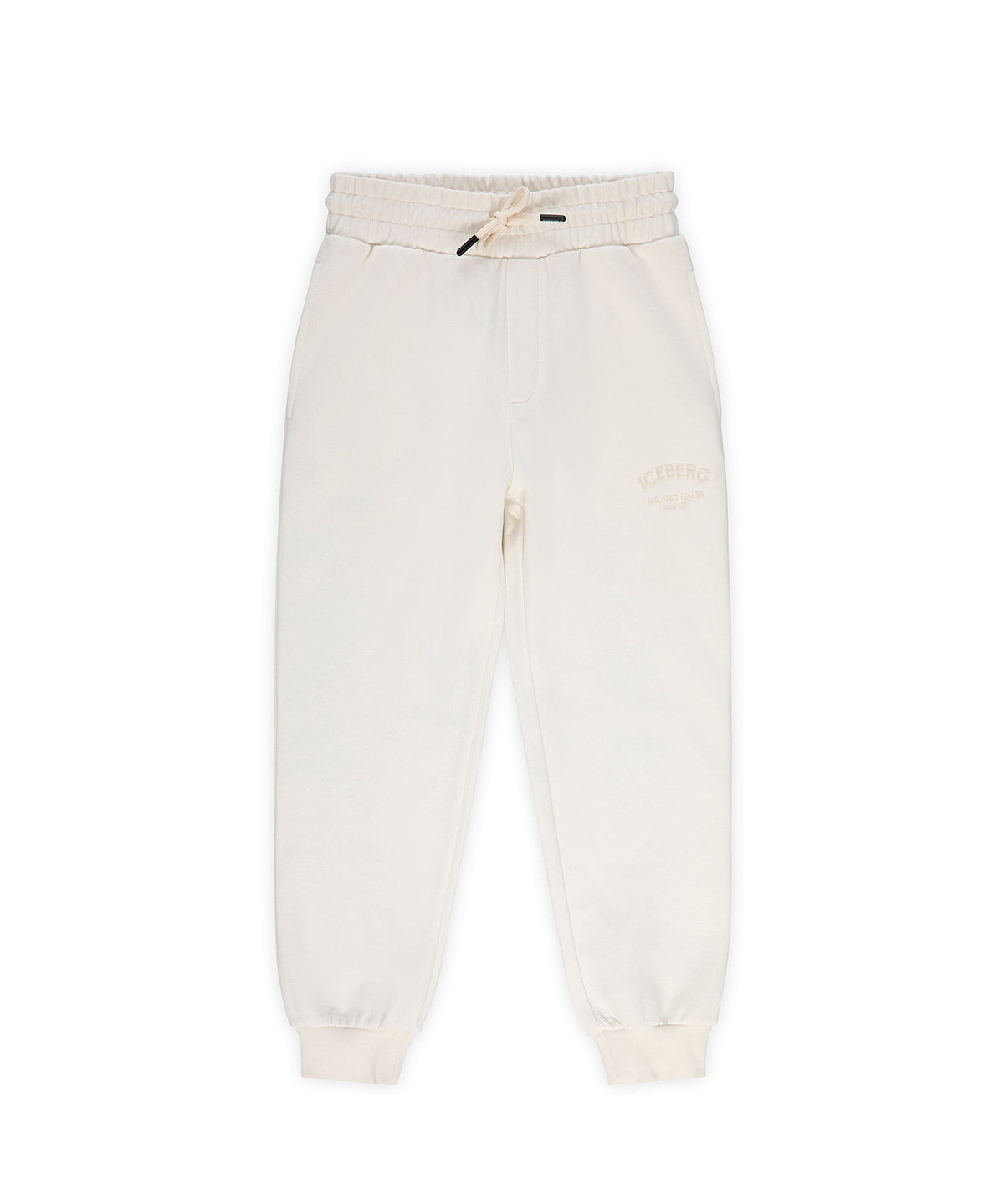 Iceberg Kids Pantalone di Tuta Bianco Unisex per Bambini