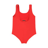 Moschino Kids Costume Monokini Rosso con Stampa per Neonate