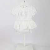 Deolinda Completo T-shirt con Culotta Bianca con Fiori per Neonate