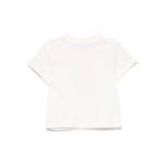 Moschino Kids T-shirt Panna con Ricamo Teddy per Neonati