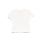 Moschino Kids T-shirt Panna con Ricamo Teddy per Neonati