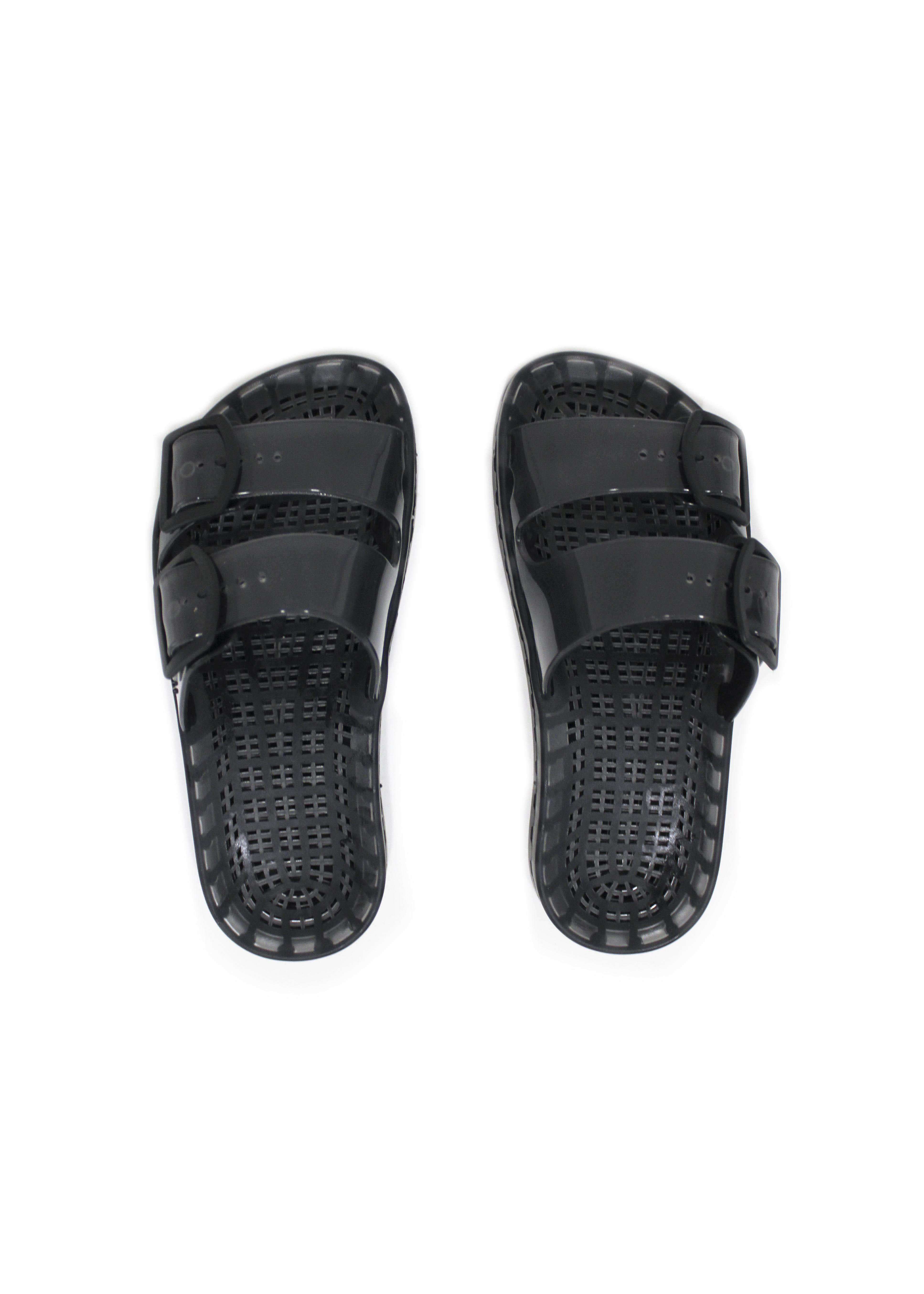 Sensi Kids Black Fluo Black Double Band Sandal for Kids
