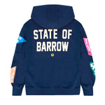 Barrow Kids Felpa Blu con Cappuccio e Maniche e Stampe Multicolor per Bambine