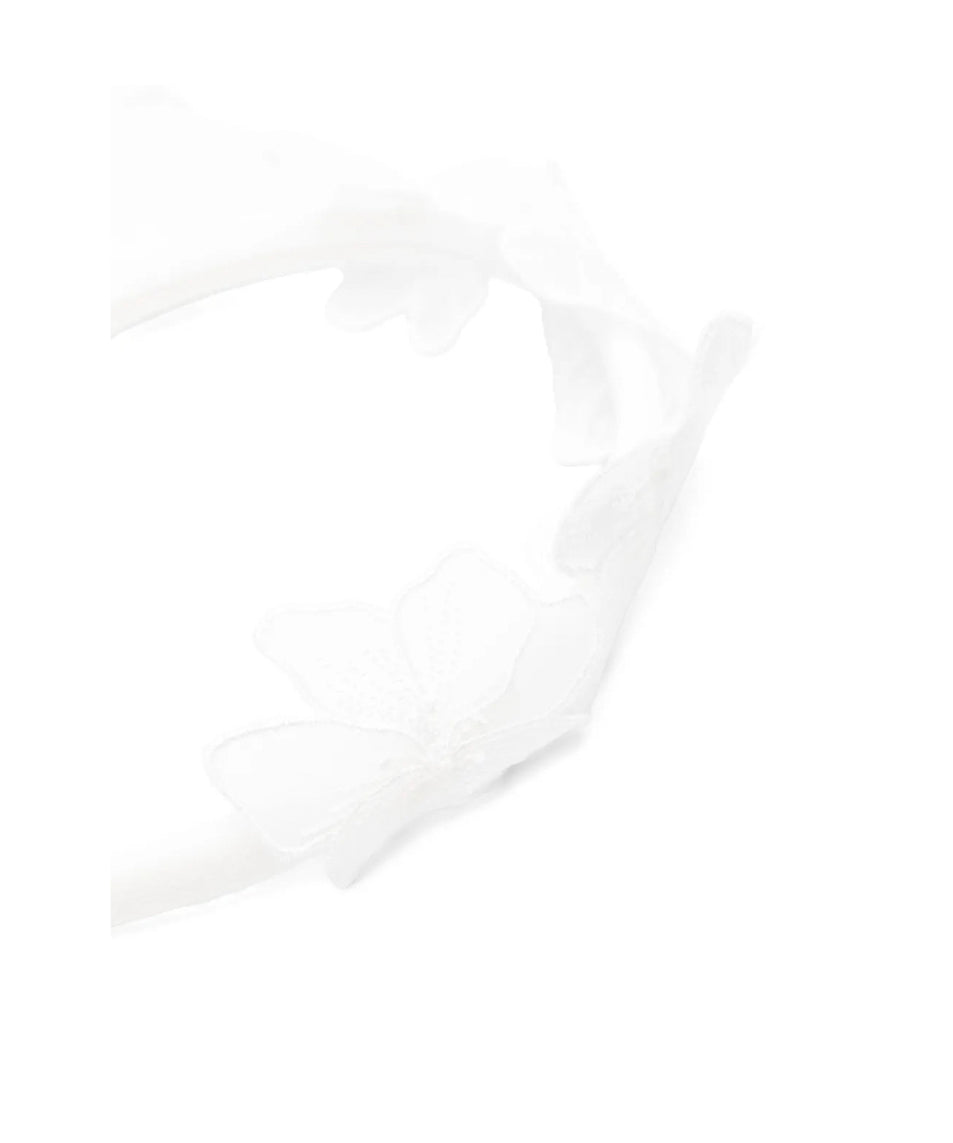 Elisabetta Franchi La Mia Bambina Cerchietto Panna con Fiori per Bambine (retro)