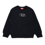 Diesel Kids Felpa Girocollo Nera Oval D per Bambini