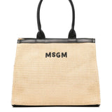 MSGM Kids Borsa Natural Tote con Logo per Bambine