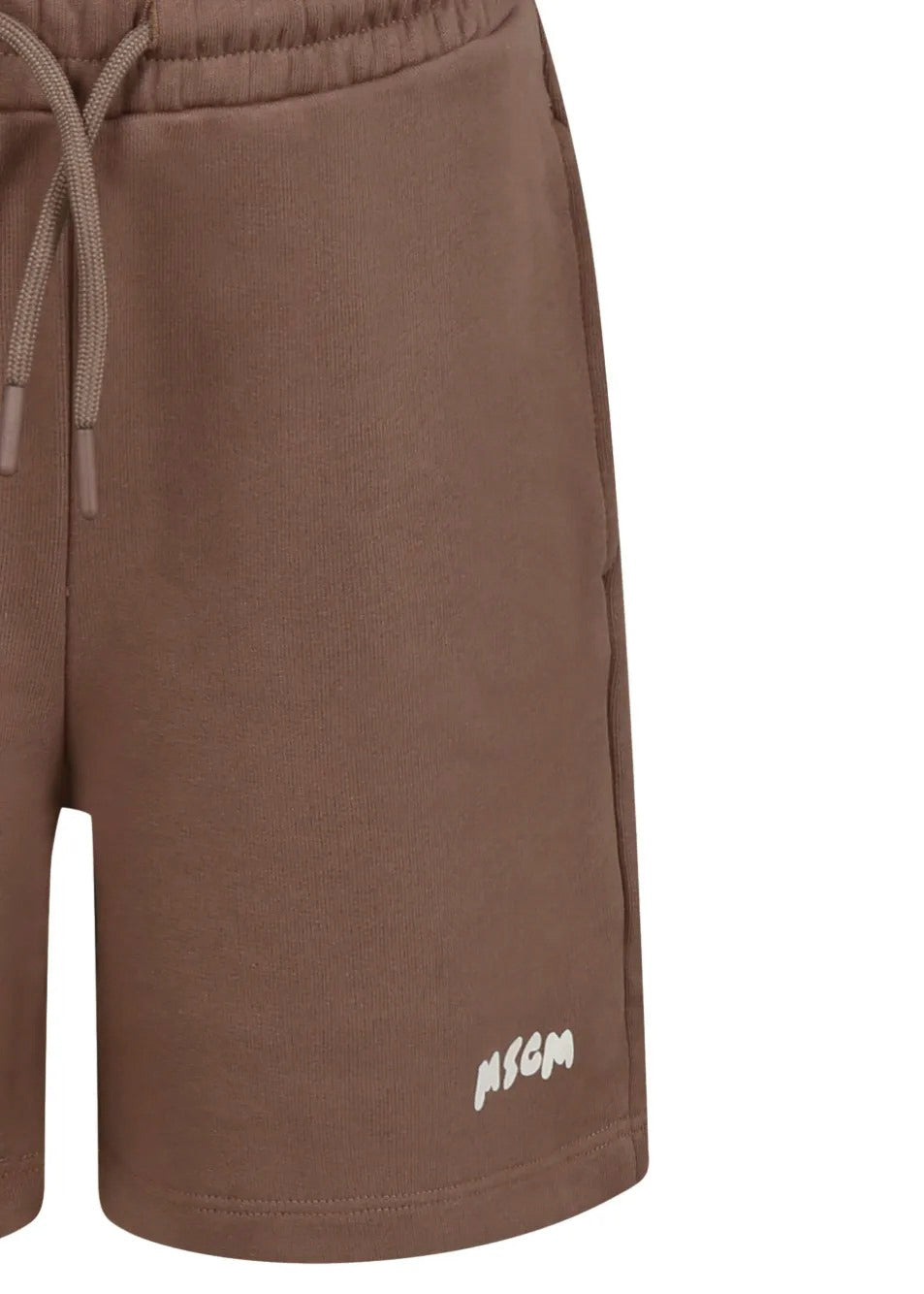 MSGM Kids Bermuda Marrone con Logo per Bambini (dettaglio)
